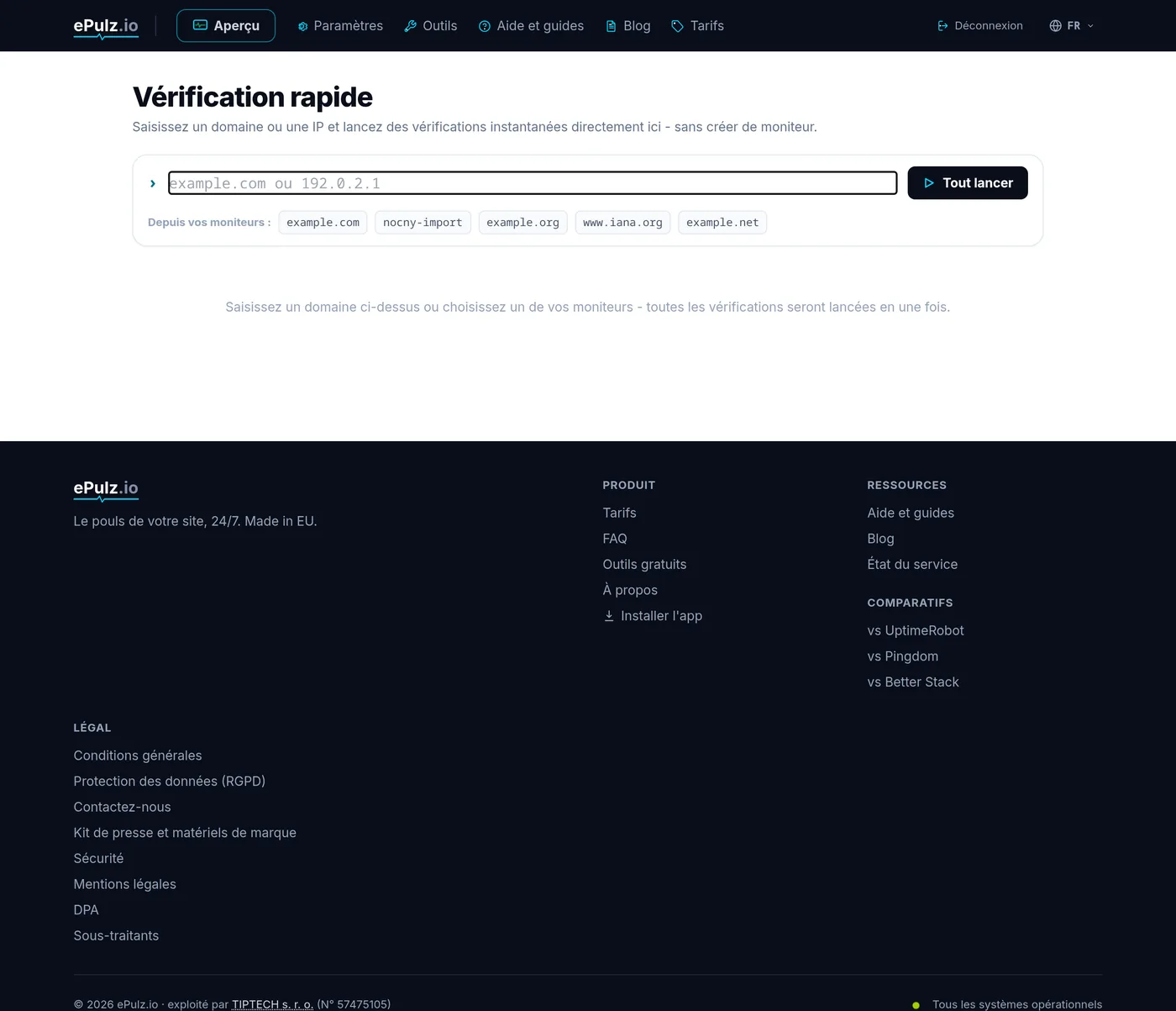 Vérification rapide - plusieurs cartes d'outils lancées en une fois