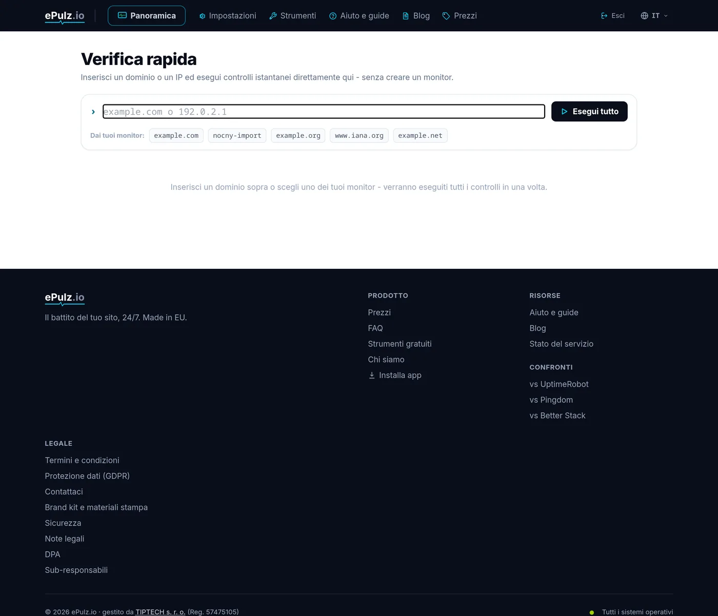 Verifica rapida - più schede di strumenti eseguite in una volta