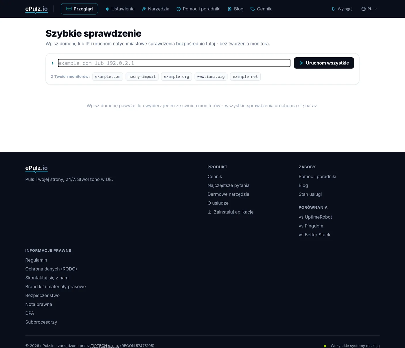 Szybkie sprawdzenie - kilka kart narzędzi uruchomionych naraz