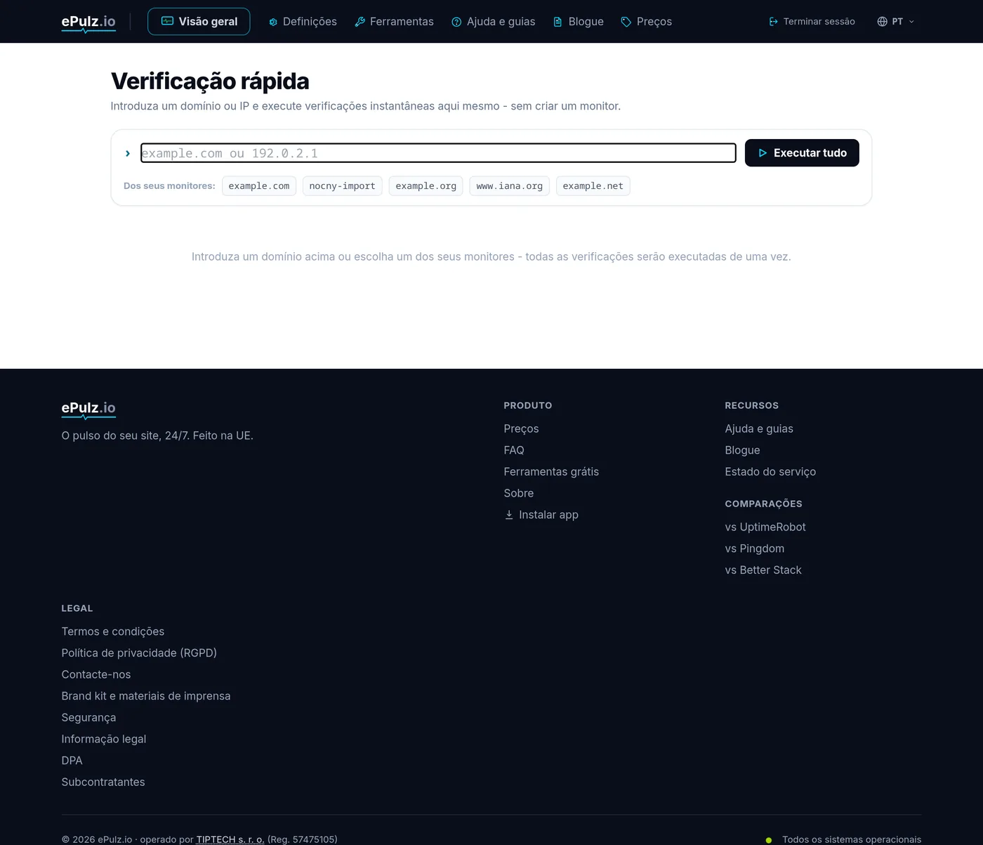 Verificação rápida - várias cartões de ferramentas executados de uma vez