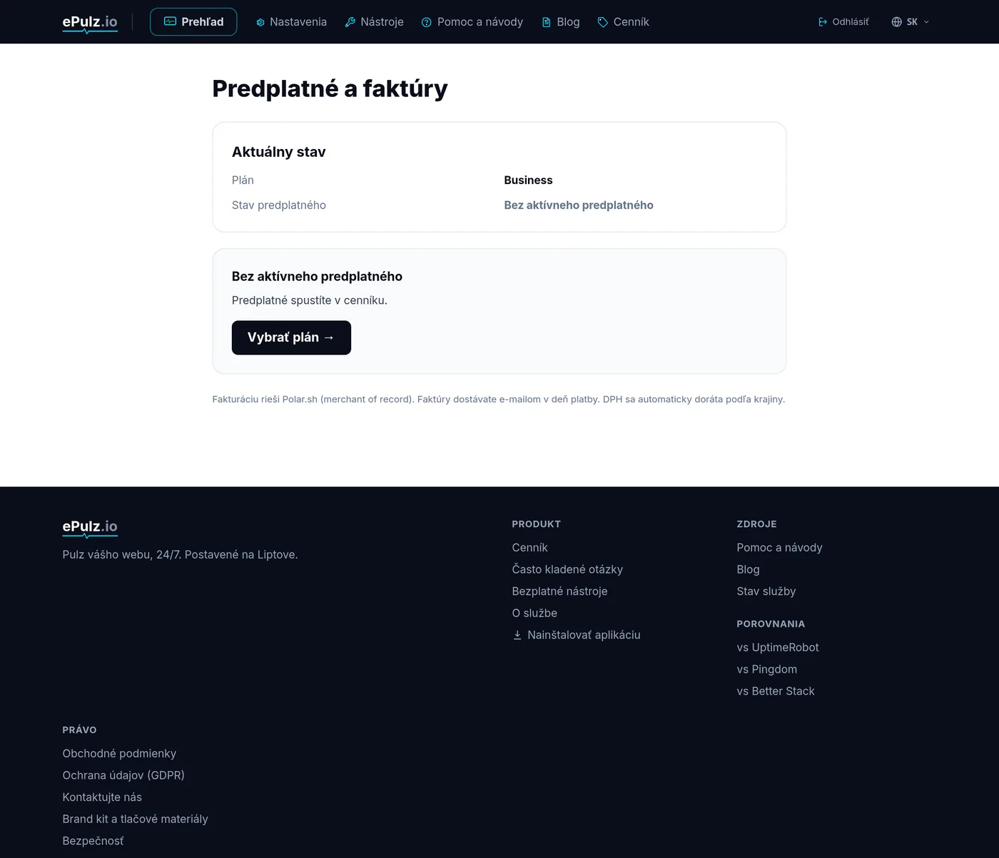 Predplatné a fakturácia v ePulz.io s odkazom na Customer Portal